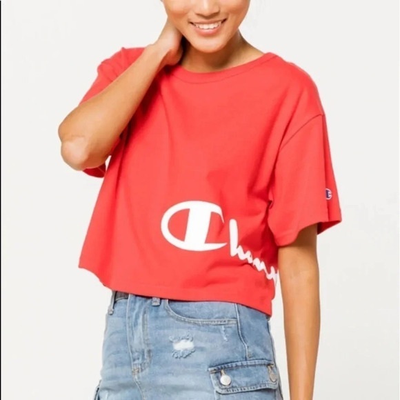 Champion red cropped T-shirt small - Picture 1 of 6